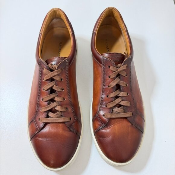 Magnanni Costa Lo Sneaker Cognac Calfskin Leather Size 12 Retails $450 - EUC! - Picture 3 of 16